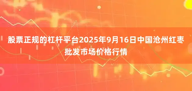 股票正规的杠杆平台2025年9月16日中国沧州红枣批发市场价格行情